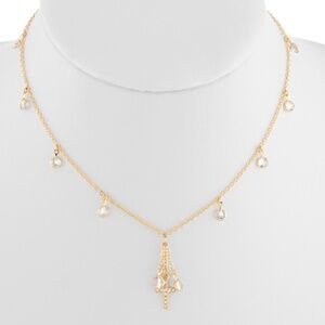 Crystal Charm & Cross Pendant Choker